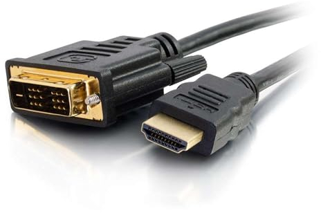 C2G 2M HDMI to DVI-D High Speed Digital Video Cable, DVI to HDMI Monitor Adapter Cable, Full 1080p HD Suitable for PS4, Raspberry Pi, Roku, Xbox One, Blue Ray, DVD, Dell Docking Stations and More
