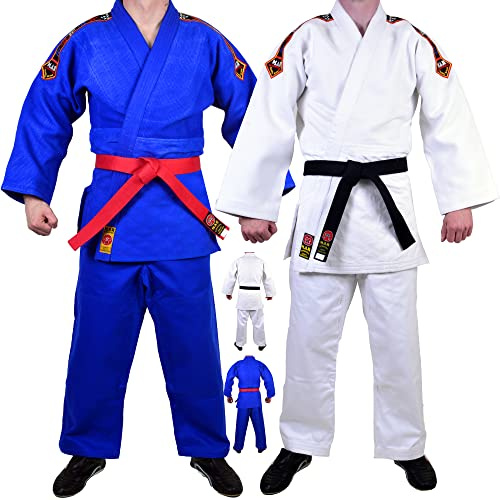 MAR | Stylish Judo Uniform, Blue Judo Suit Double Weave (750g), Competition Uniform, Tournament Uniform, Martial Arts Judo Gi Adult, Judo Suits for Kids, BJJ, Aikido Suit (5/180cm)