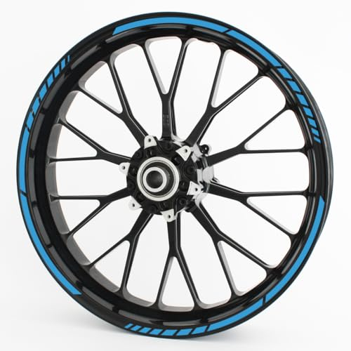 Felgenrandaufkleber GP im GP-Design passend für 13 Zoll Felgen für Motorrad, Auto & mehr - Hellblau matt