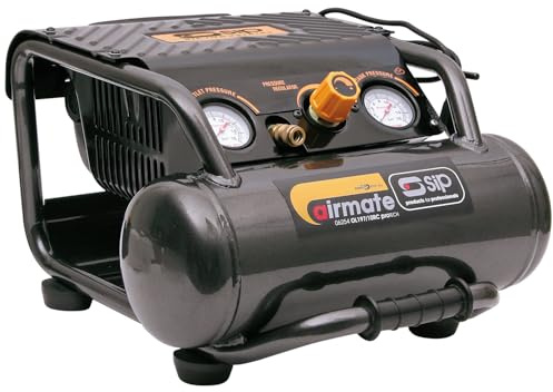 SIP Airmate OL197/10RC Air Compressor Portable Oil-Free Direct Drive, 230V 10L 1.5hp 145psi 8CFM