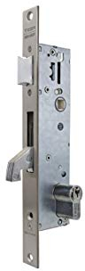 Tesa Assa Abloy 2240BE253NI Cerradura Monopunto De Caja Estrecha De Palanca Basculante Gancho Reforzado Para Perfiles Metálicos Inoxidable Entrada 25 mm 2240BE
