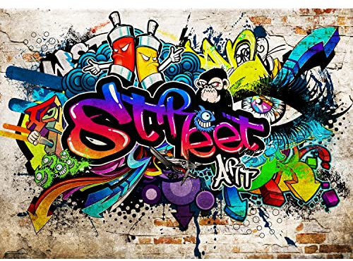 Runa Art Papier peint intissé street art Graffiti 352 x 250 cm Toison Mur XXL Muraux Tapisserie Photo Décoration Murale Salon Chambre Coloré 9218011b