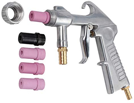 AMTOVL Sand Blasting Gun Sandblaster + 4Pcs Ceramic Nozzles + Extra Iron Nozzle Tip Set