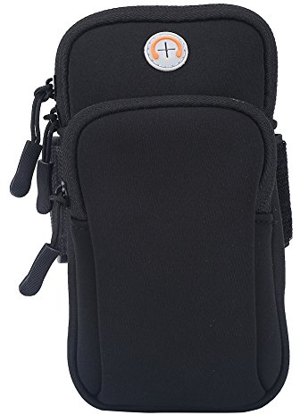 Arm Tasche, wasserdichte Neopren Arm Handgelenk Tasche zum Laufen, Joggen, Trainieren, Arm Tasche, Zubehör(Schwarz) Portableelectronicdevicearmband Portableelectronicdevicearmband Sporttasche