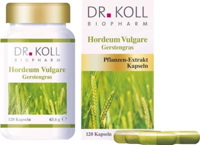 Bio-Gerstengras Kapseln von Dr. Koll – Hochdosierte natürliche Unterstützung - MADE IN GERMANY - 100% vegan und glutenfrei – 425 mg Gerstengras pro Kapsel!