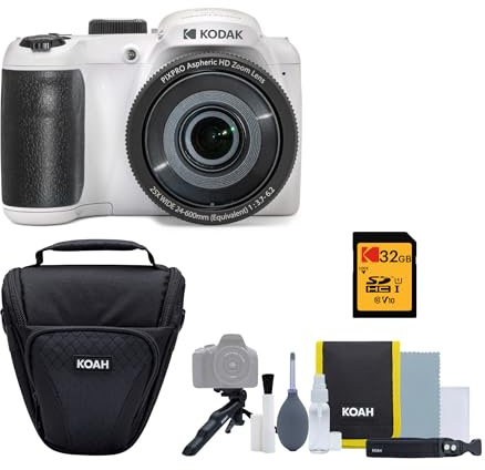 Kodak PIXPRO AZ255 Astro Zoom 16MP Digital Camera Bundle (White)