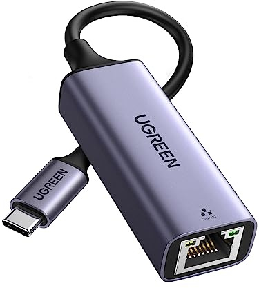 UGREEN USB C to Ethernet Adapter, Plug and Play 1Gbps Ethernet Adapter, Aluminum Case, (Thunderbolt 4/3 Compatible) to RJ45 Network Dongle, Compatible for MacBook Pro/Air, iPhone 17 Pro/Max, iPad, XPS