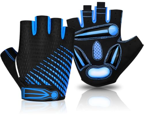 BTNEEU Gants Cyclisme Demi-Doigts Gants de Vélo Gel Anti-Choc Anti-Dérapage, Respirant Gant Demi Doigt Homme, Gants de Vtt Été de Fitness Sport Escalade pour Homme et Femme