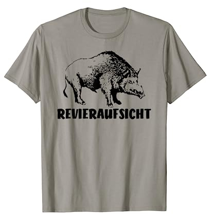 Revieraufsicht mit einem Wildschwein Keiler für Jäger T-Shirt