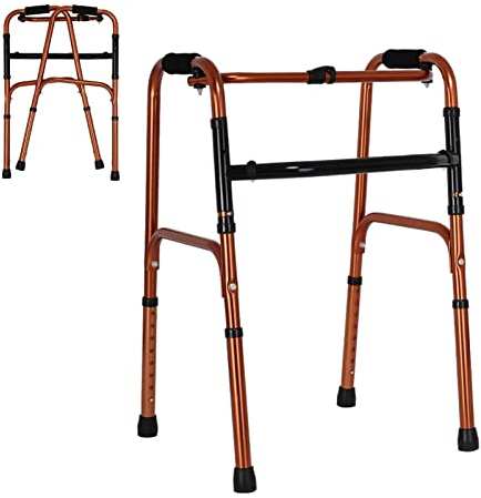 Rollator Faltbar und Leicht,Gehbock für Senioren,Gehwagen Höhe Verstellbar Wohnung,Rollator Ohne Rollen,Gehhilfen Gehgestell für Senioren Stabil,Gehwagen Leicht,Gehgestell Faltbar