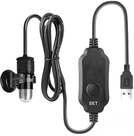Hsthe Sea USB-driven dränkbar akvarievärmare Fisktanksvärmare 10W extern temperaturkontroll LED-display för 2-3L akvarium