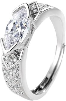 KIASRZN Magnetischer lymphatischer Titan-Ionen-Moissanit-Diamantring, Moissanit-Diamantring Titan zum Abnehmen, modischer offener Zirkonia-Ring als Geschenk (1PCS)