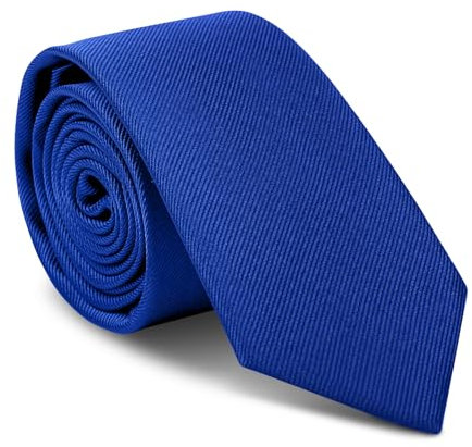 URAQT Corbatas de Hombre, Corbata de Color Solido Clásico, 1200 Agujas Tejido Fino a Mano Mens Tie Classica, Accesorios Ropa para Business Fiesta Oficina Boda Regalo de Hombre(Azul Real)