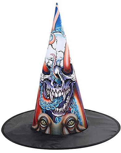 JSGHGDF Modischer Hexenhut für Halloween, Totenkegel, Hexenhut, Cosplay, Halloween, Geschenke, Kleid, Party für Kopf, ausgefallene Hexen, Oktopus, M
