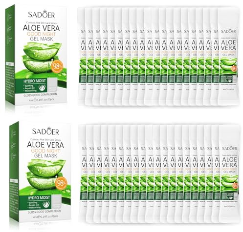 40 Pack Mini Aloe Vera Gel - Vegan | Mit PUREM BLATTSAFT | 98% NATÜRLICH & REIN | Feuchtigkeitscreme Gesicht & Körper | Feuchtigkeitspflege | Aloe Vera Gel - After Sun