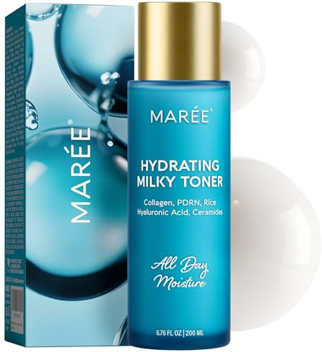 MAREE Hydrating Milky Toner for Face - Rice Toner with Niacinamide & Collagen - Skin Barrier Repair Hydrating Toners for Face - Milk Toners Essence - PDRN, Hyaluronic Acid, Ceramides - Tonico Facial