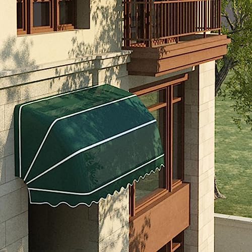 Toldo curvo francés retráctil – 240 x 60 x 60 cm, toldo verde para puertas y ventanas, protección UV y lluvia, parasol plegable al aire libre, ideal para cafeterías y restaurantes