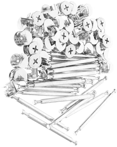 CLISPEED 20juegos Conector De Doble Varilla Kit De Herrajes para Muebles Fijaciones para Muebles Pasadores De Conexión Herrajes De para Uso Armarios y Estanterías