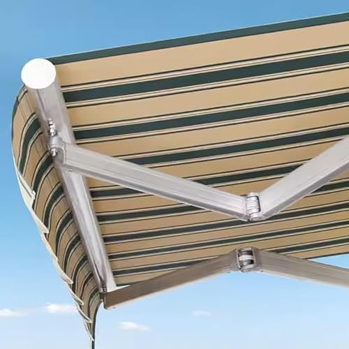 Tenda da sole retrattile per patio, 200 x 150 cm, braccio articolato, con manovella, protezione UV, impermeabile, angolo regolabile, per balcone e giardino
