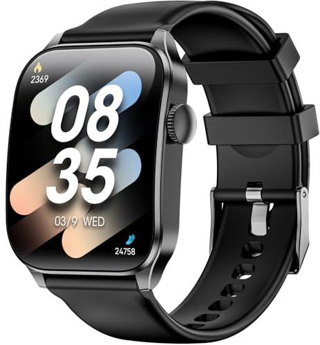 Montre Connectée Femme Homme,1.91'' Écran Incurvé avec Appels Bluetooth,120+ Sportifs Montre Sport avec Moniteur Sommeil/Fréquence Cardiaque/Podomètre,Etanche IP67 Smartwatch pour Android iOS