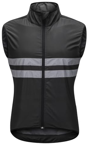 grarivery Réfléchissant Gilet De Cyclisme D'été Hommes Femmes, Imperméable Softshell Gilet De Course Léger Gilet De Cyclisme Sans Manches, Respirant Coupe-vent Gilet VTT Pour Course Cyclisme