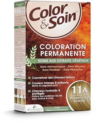 Les 3 Chênes Color & Soin 11A – Blond Sable Cendré – Coloration Permanente Cheveux Femme Sans Ammoniaque – Soin Naturel Brillance Durable – Couvre Cheveux Blancs