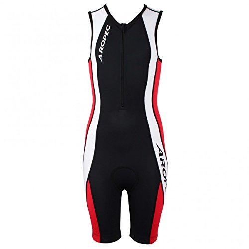 Aropec - Muta da Triathlon Junior, Colore: Nero e Rosso, Nero (Nero/Rosso), 10yrs
