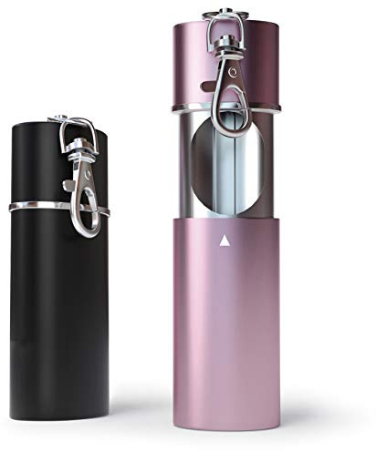 Taschenaschenbecher Geruchsdicht für Zigaretten | Reise-Aschenbecher für Unterwegs | To Go (2 Stk - Rosé Gold/Schwarz Matt)