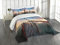 ABAKUHAUS Leuchtturm Tagesdecke Set, Wolken Sonnenuntergang am Meer, Set mit Kissenbezug luftdurchlässig, für Einzelbetten 170 x 220 cm, Orange Grün Blau