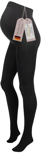 Herzmutter Medias Termicas premama - embarazo – maternidad – calientes- invierno - opaco mate - mujer- negro - 1700 (L/XL, Negro)