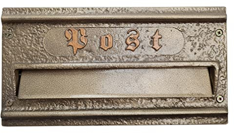 Buzón de acero inoxidable para empotrar en muro (dorado antiguo)