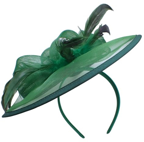 Topkids Accessories Fascinator for Women - Elegant Wedding Fascinators with Headband, Perfect Hair Accessory for Wedding Guests (UK, Alpha, One Size, Green)