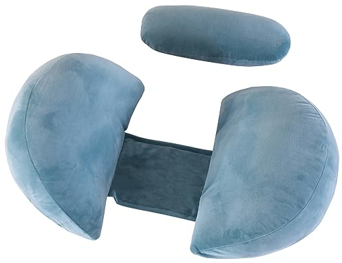 MINGPINHUIUS Schwangerschaftskissen Stillkissen, U-förmiges Schwangerschaftskissen, Seitenschläferkissen mit Abnehmbarem und Waschbarem Bezug, Unterstützung für Rücken Bauch Hüften Beine (Blau)
