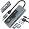 Reagle USB-C Hub & M.2 SSD Gehäuse mit 100W Power Delivery, USB 3.2 Gen 2, SD/microSD Kartenleser, Aluminiumgehäuse mit RGB LED, für NVMe SATA M.2 SSD, 10 Gbps Übertragung