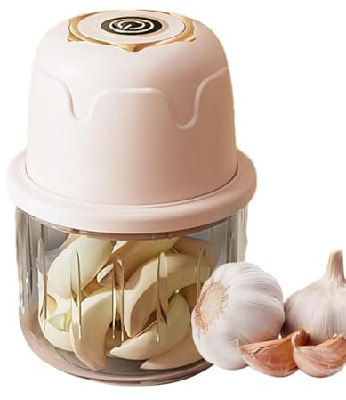 Picadora de cebolla eléctrica, molinillo de ajo eléctrico | Prensapuré para molino de frutas,Pequeño procesador de alimentos inalámbrico de 350 ml, picadora de verduras recargable, mezclador para