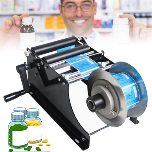 Manuell Märkningsmaskin, 30 Gånger/minut Etikettapplikator Rund Flasketikett Etikettmaskin, Etiketteringsmaskin För Burkar, Plast, Glas Och Metallflaskor