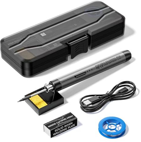 Cordless Soldering Iron Kit, Rechargeable USB Soldering Iron, Portable Soldering Irons 800mAh Welding Kit, Adjustable Temperature 300℃ - 450℃, Electric Soldering Irons Pen for Repairing