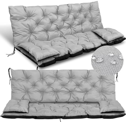 GARDEN KING ROYAL REST grande cuscino 100x60x50 cm + 2 cuscini per panca o altalena, trapuntati, impermeabili