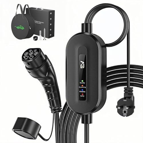 EVJUICION Chargeur Voiture Electrique 15 Mètres [16A, 3,68kW] Cable Recharge Voiture Electrique Type 2, Portable Chargeur Type 2, Voyant LED, vec Sac, Compatible EV/PHEV, IEC 62196-2