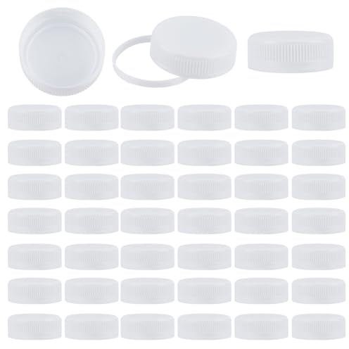 OLYCRAFT 100 tapones de rosca blancos, reutilizables, de plástico blanco, tapas de cierre de rosca de repuesto, diámetro interior de 38 mm