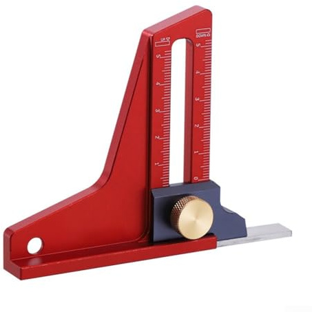 Verstellbarer Tiefenmesser für Fräs- und Tischsäge, metrisches und Zoll-Höhenmesslineal, Aluminiumlegierung, 150 x 90 mm (5,9 x 3,5 (für imperial)
