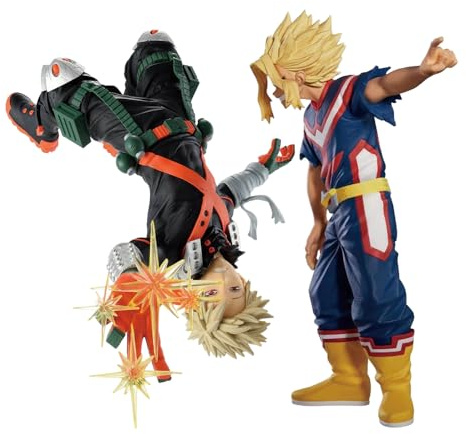 Jilijia 2 pezzi Figure MHA Bakugo Katsuki/Midoriya Izuku/All Might Statuette di Anime Action Figure in Resina Fatte a Mano, Decorazione da Scrivania da Collezione