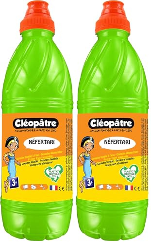 Cléopâtre - PGBB1-16 - Peinture Gouache Néfertari - Vert printemps - Flacon 1 L (Lot de 2)