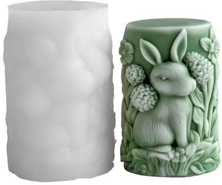 MEILVMEIJI Molde de silicona para velas de Pascua para aromaterapia, velas, jabón, chocolate, manualidades, reutilizable