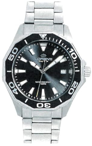 Lorenz Easy Time Sport 030213AA - Orologio sportivo da uomo - Orologio al quarzo con cinturino in acciaio
