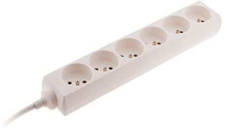 Bloc 6 Prises 16A 2P+T - Blanc - Zenitech