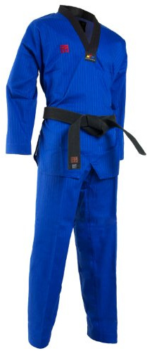 Mooto Korea Taekwondo TKD Basic4 Color Dan DoBOk TKD Uniforms 0000 to 6 (Blue, 150(US1)(4.59-4.92ft or 140-150cm))