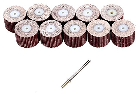Dophee 10 Stück Grit Flap Lamellenschleifrad Polierschleifscheibe für Dremel Präzisionswerkzeuge 20mmx16mmx3mm