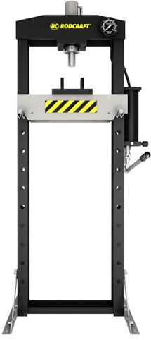 Rodcraft WP20S - Pressa idraulica da Officina, 20 tonnellate, hub da 186 mm, con Set di Mandrini a Pressione e Attacco rapido a sgancio rapido, Peso 105 kg, Altezza x Larghezza (mm): 1772 x 740,