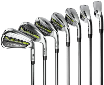 Cobra Golf 2021 Radspeed Eisen Set Satin Chrom Schwarz-Turbo Gelb (Herren Rechtshänder, KBS Tour 90, Steifflex, 4-PW)